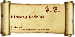 Hlavaty Noémi névjegykártya